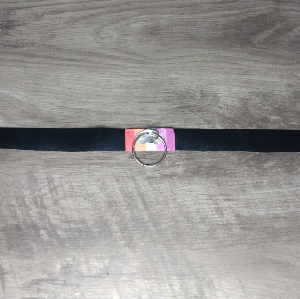 Artisan Lesbian Pride Ring Choker